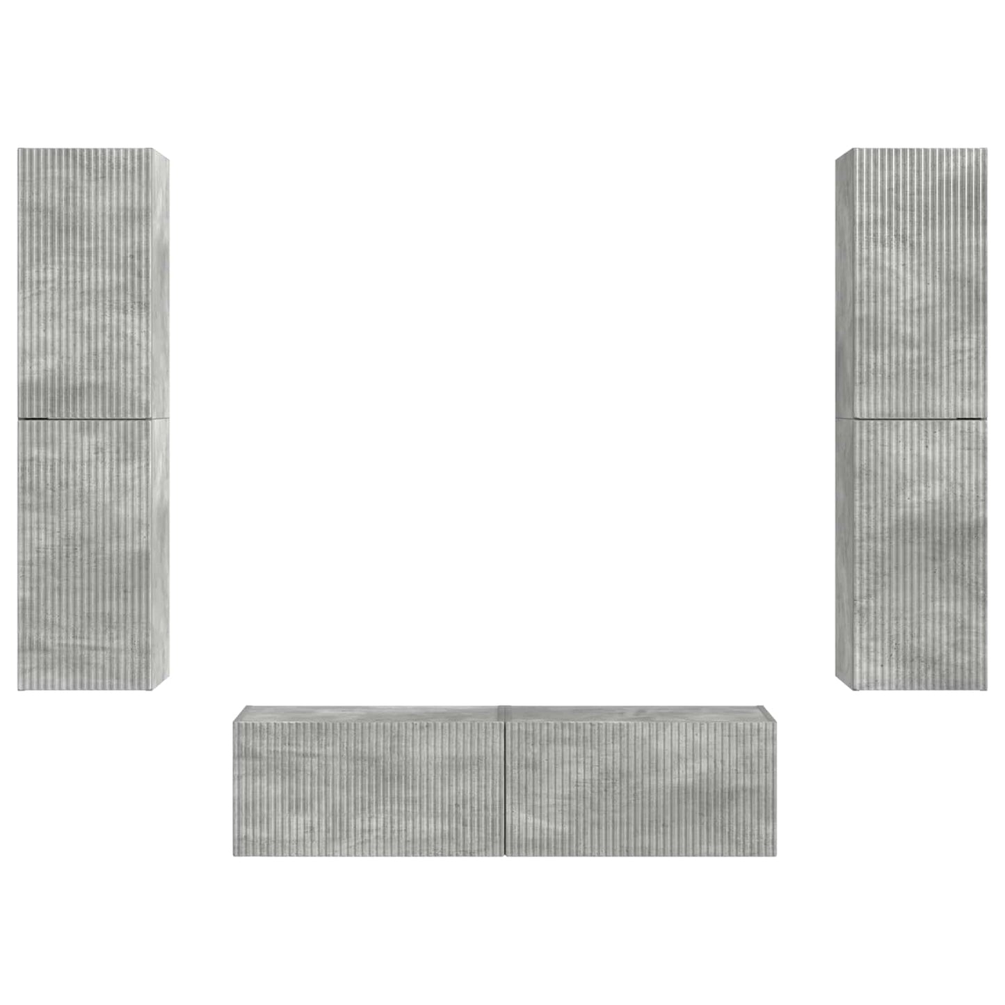 TV Cabinet Set 6 pcs Concrete Grey Engineered Wood