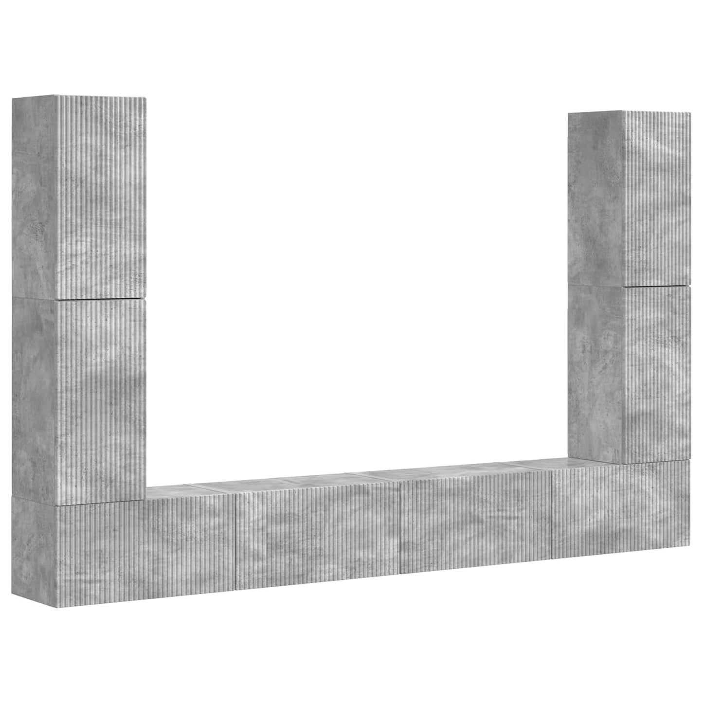 TV Cabinet Set 8 pcs Concrete Grey Engineered Wood