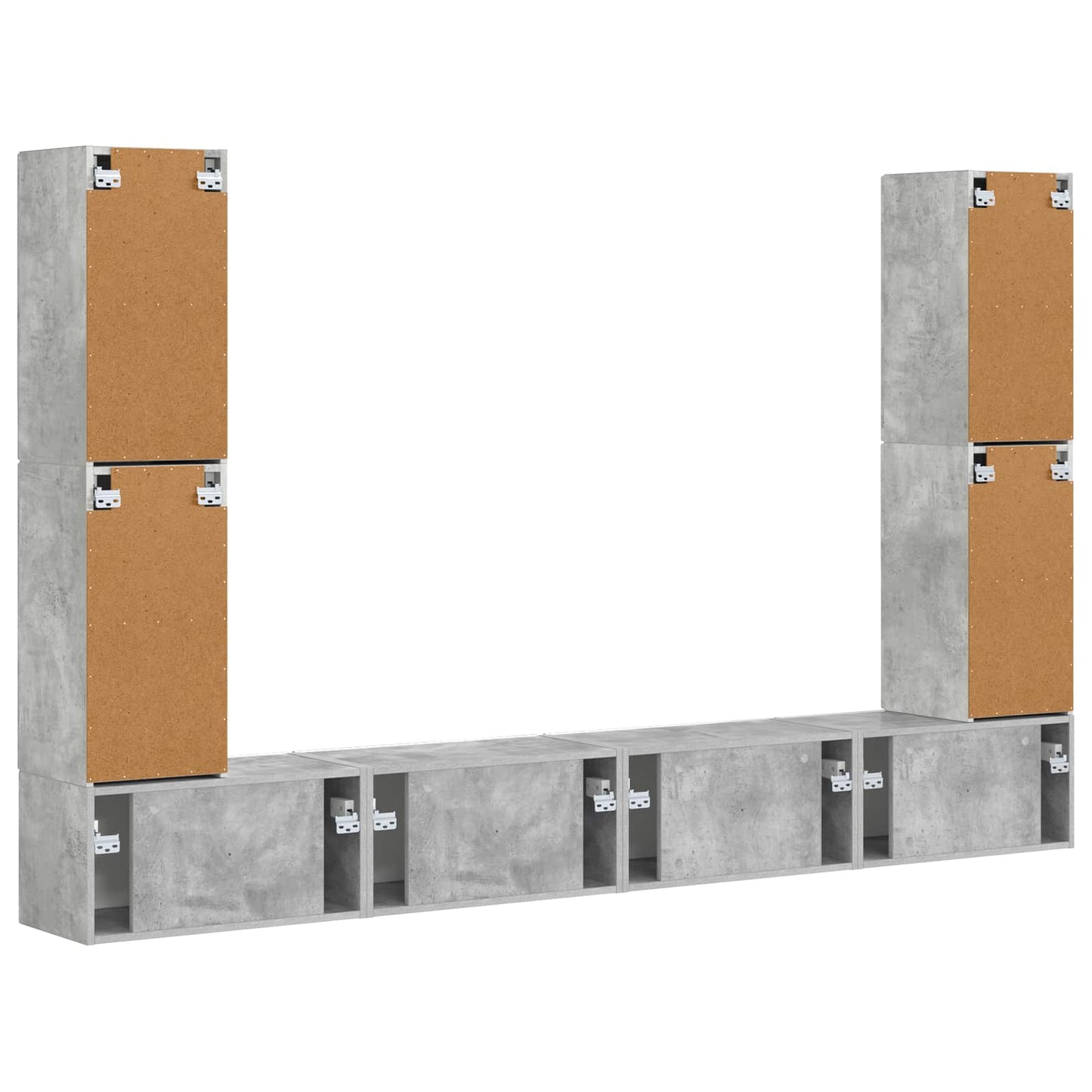 TV Cabinet Set 8 pcs Concrete Grey Engineered Wood