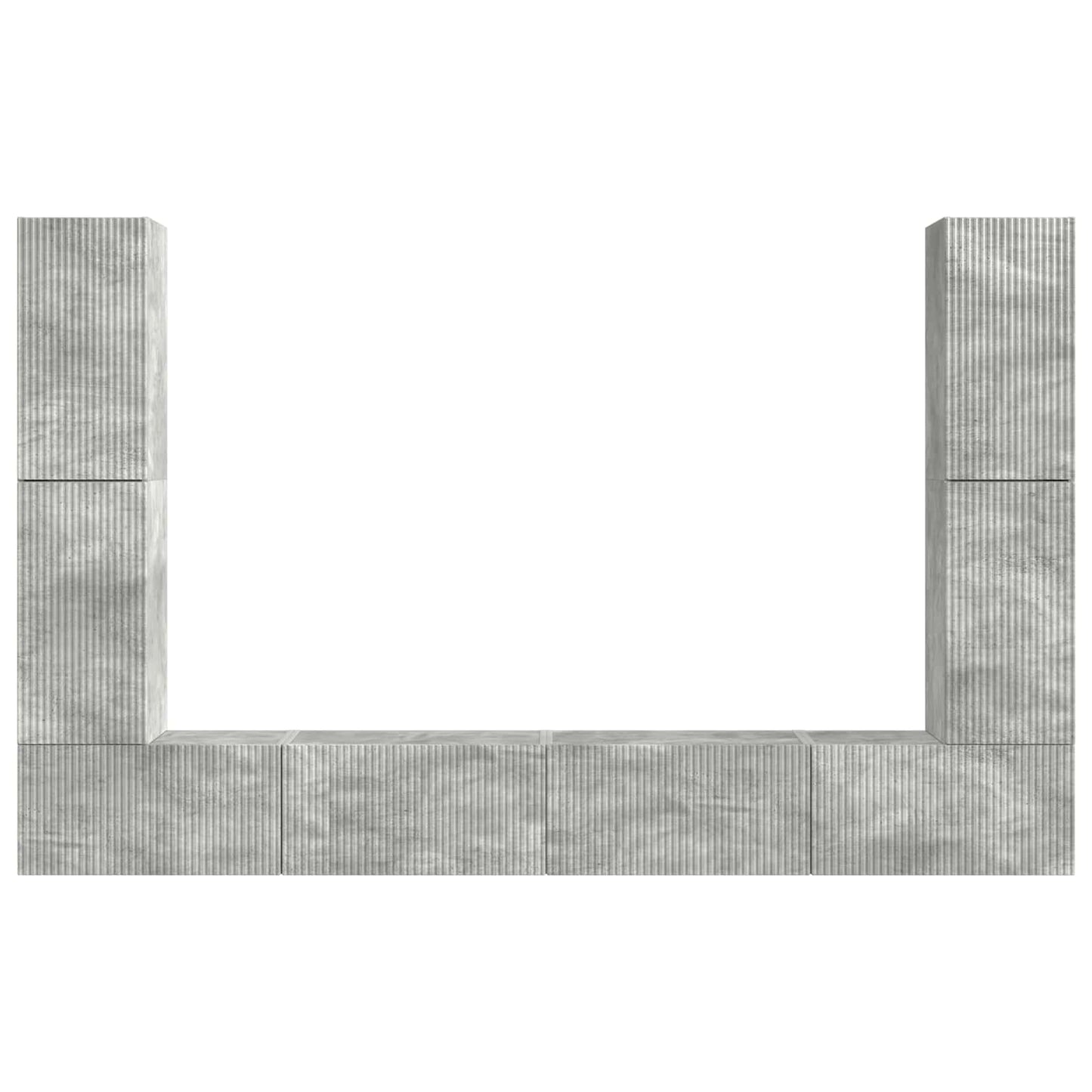 TV Cabinet Set 8 pcs Concrete Grey Engineered Wood