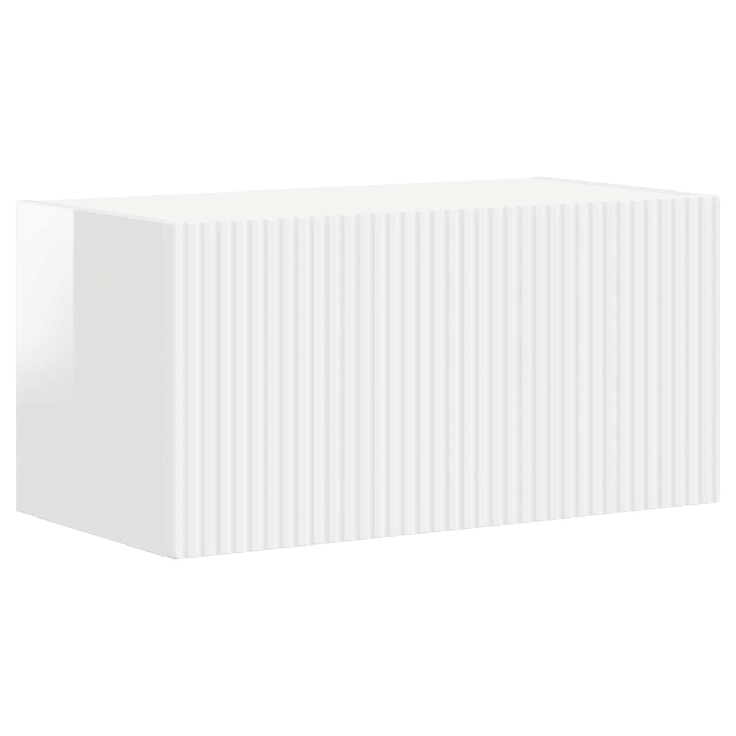 TV Cabinet Set 8 pcs High Gloss White Engineered Wood
