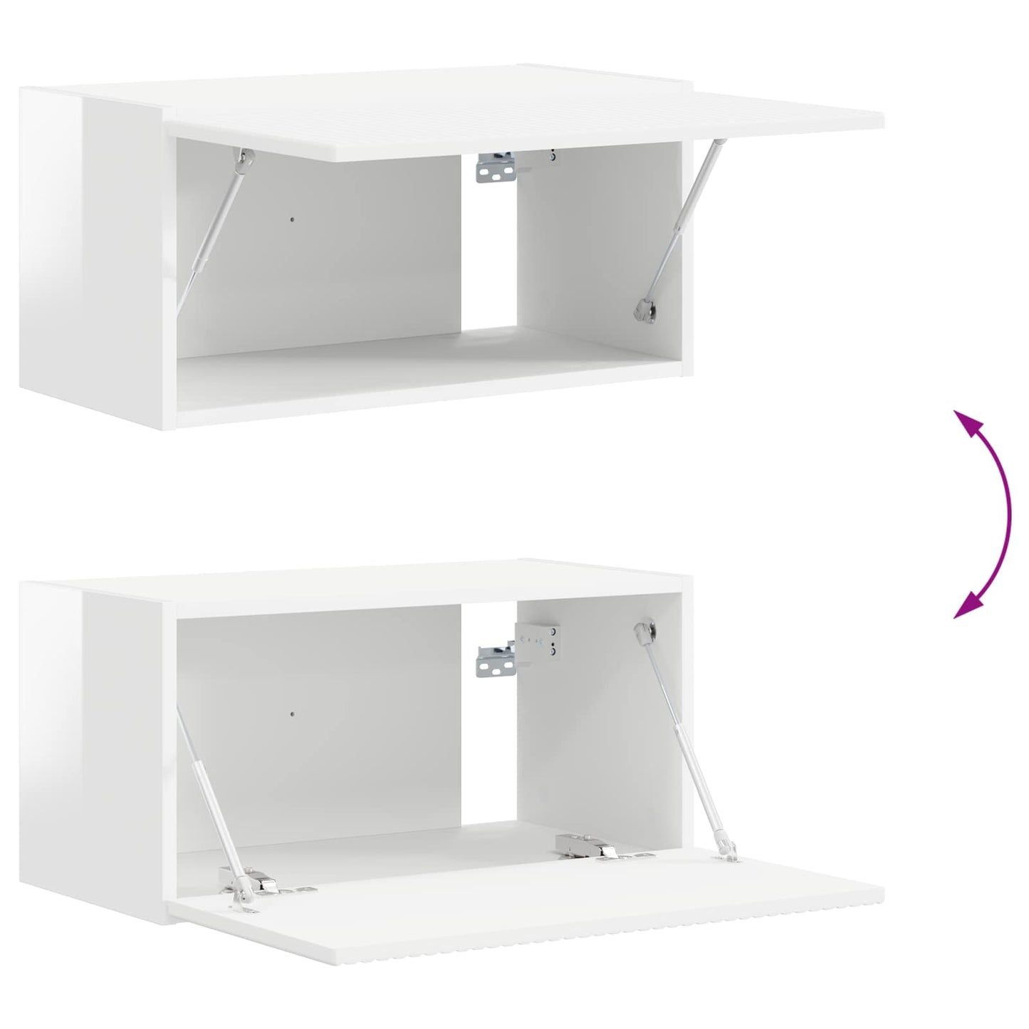 TV Cabinet Set 8 pcs High Gloss White Engineered Wood