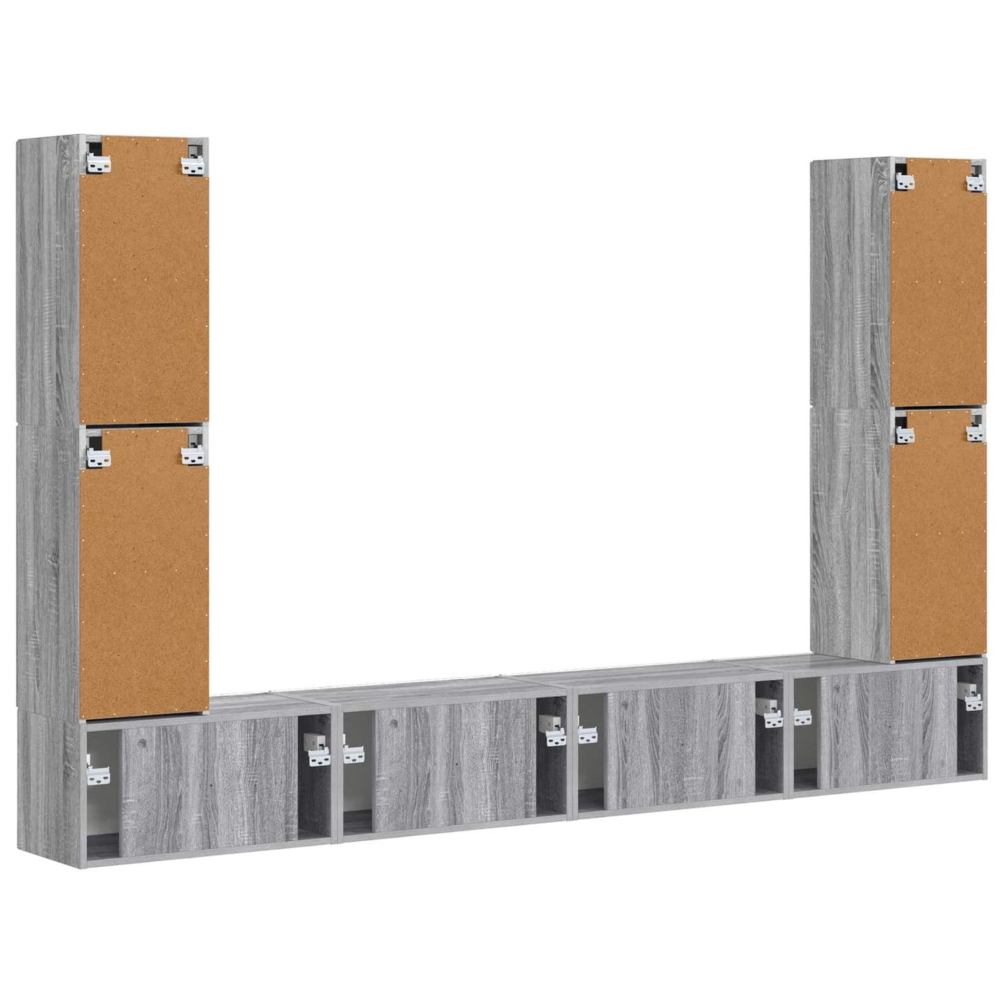 TV Cabinet Set 8 pcs Grey Sonoma Engineered Wood