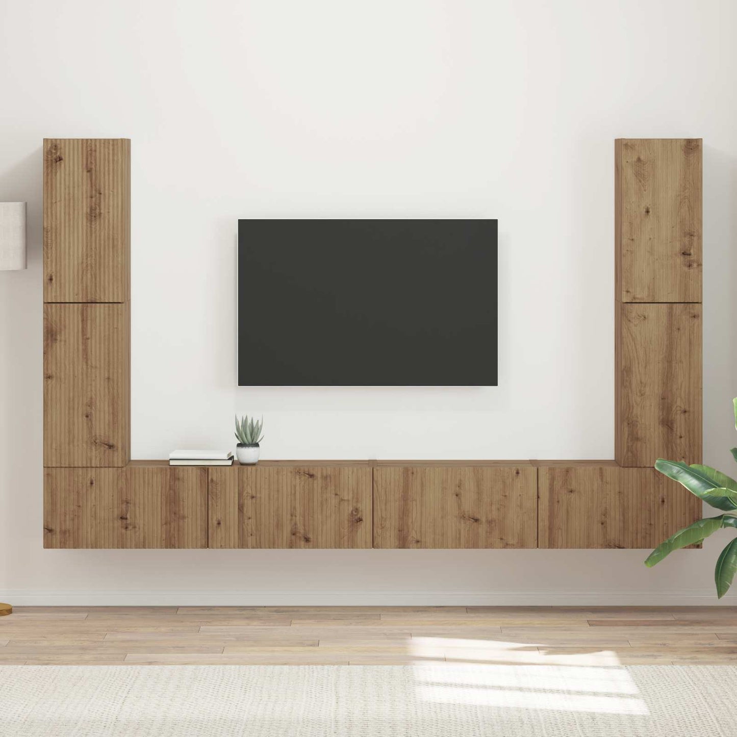 TV Cabinet Set 8 pcs Artisan Oak Engineered Wood