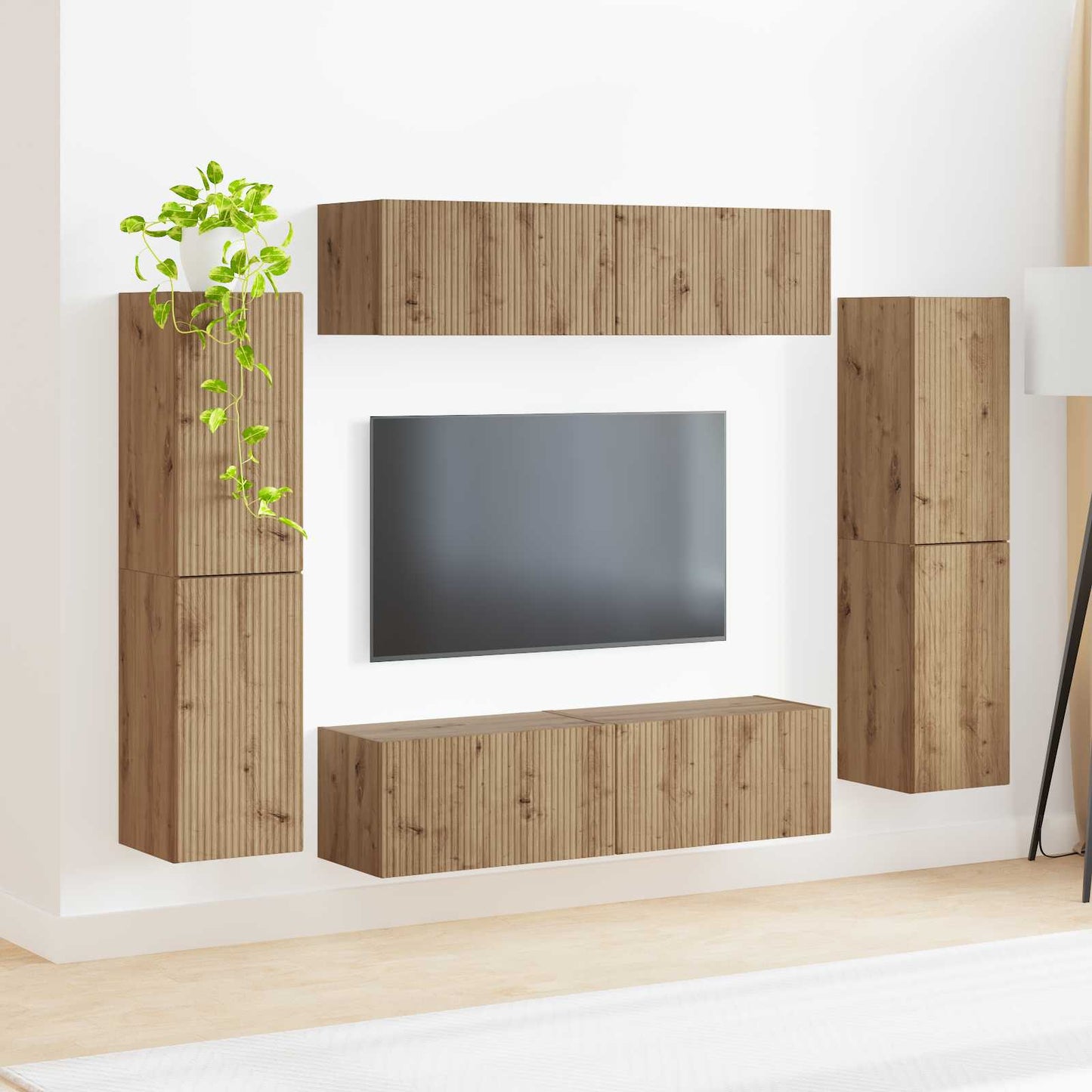TV Cabinet Set 8 pcs Artisan Oak Engineered Wood
