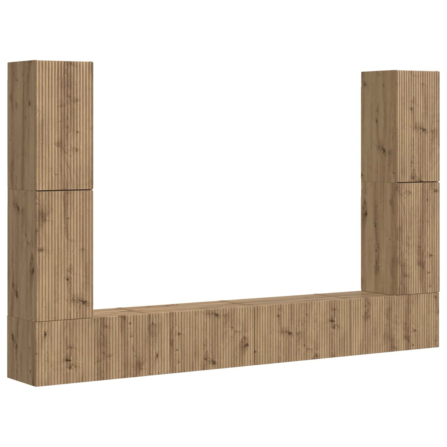 TV Cabinet Set 8 pcs Artisan Oak Engineered Wood