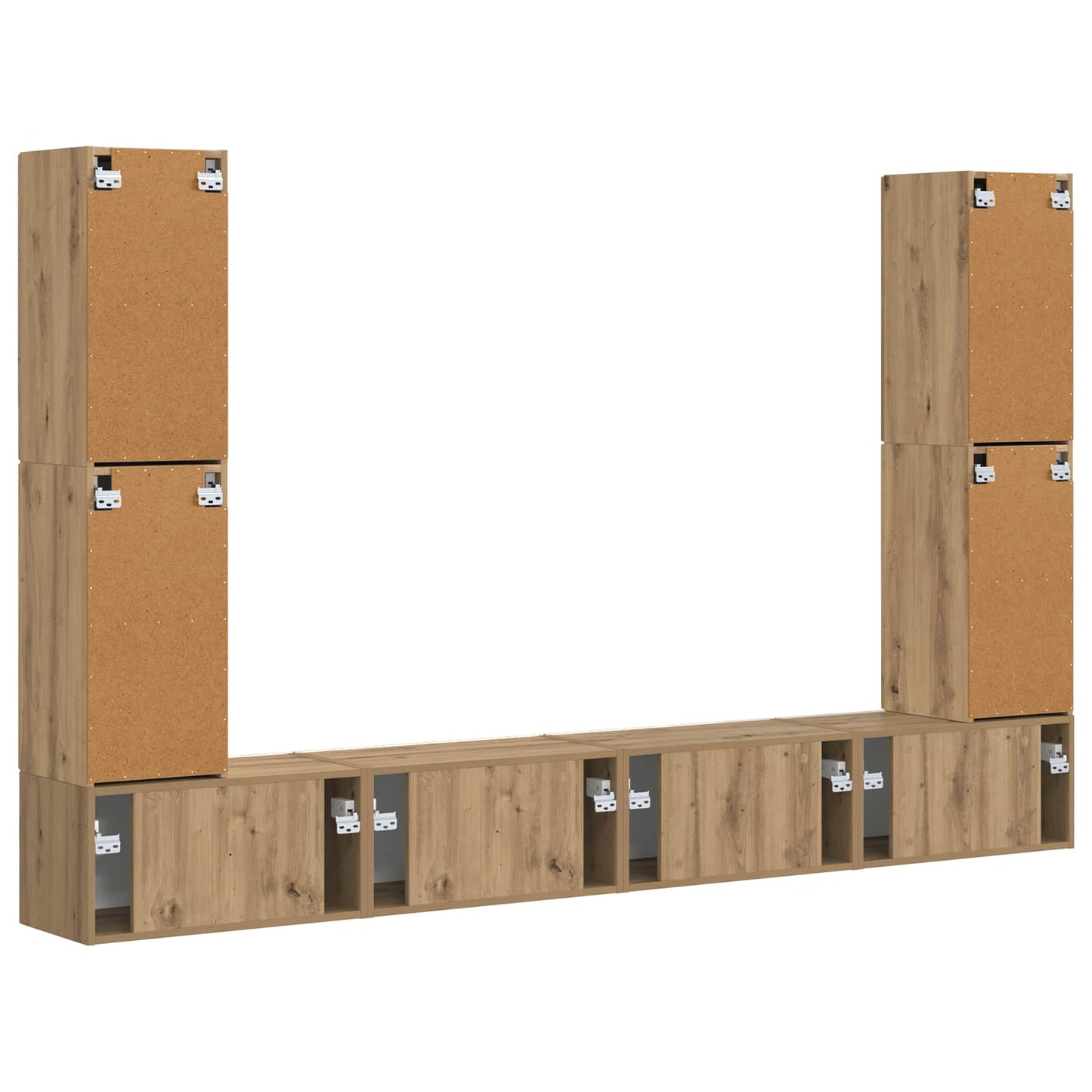 TV Cabinet Set 8 pcs Artisan Oak Engineered Wood