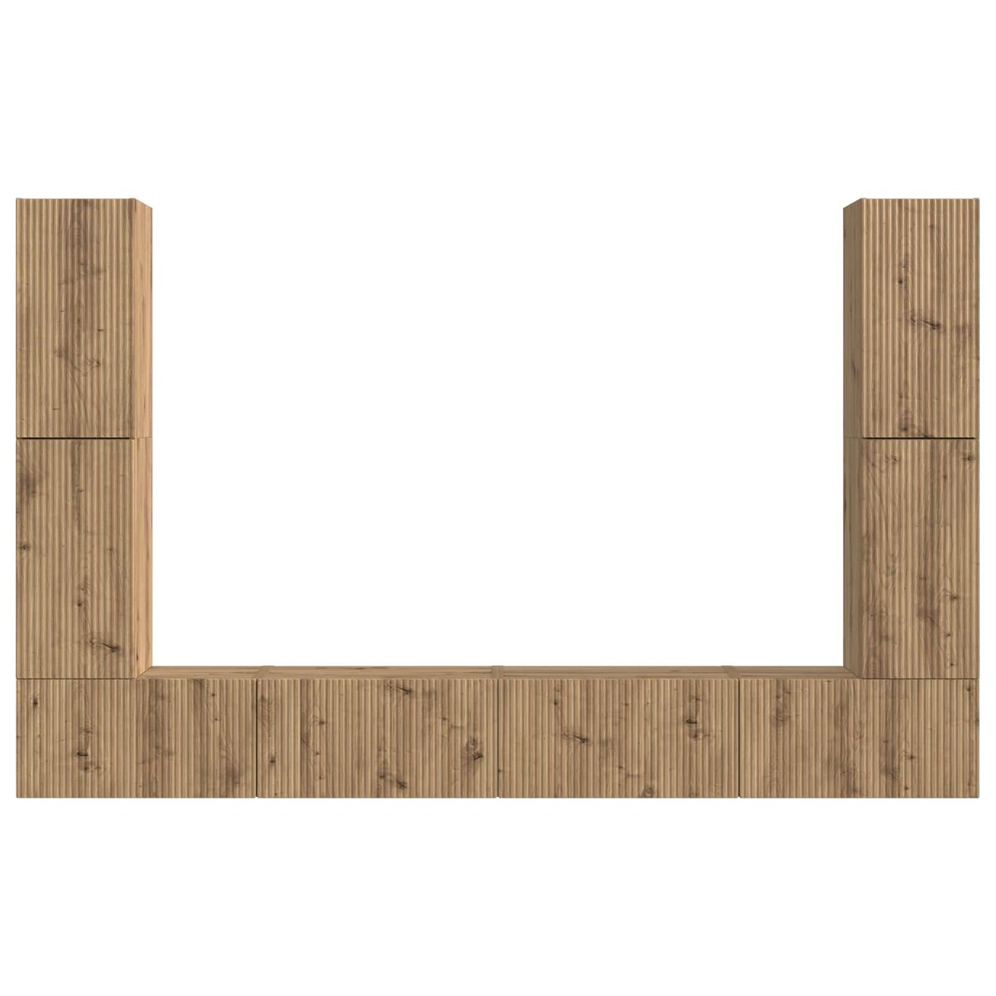 TV Cabinet Set 8 pcs Artisan Oak Engineered Wood