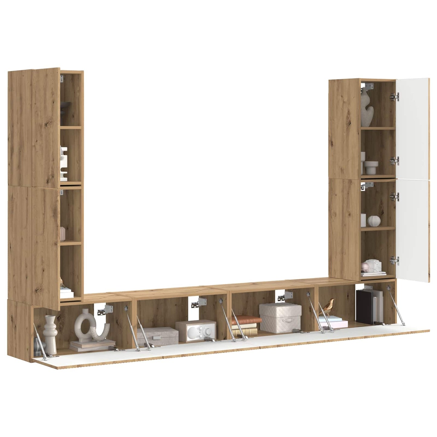 TV Cabinet Set 8 pcs Artisan Oak Engineered Wood