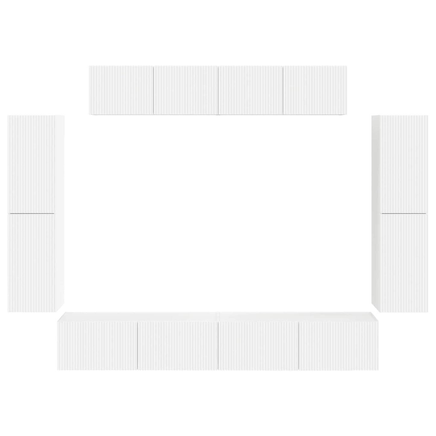 TV Cabinet 8 pcs White