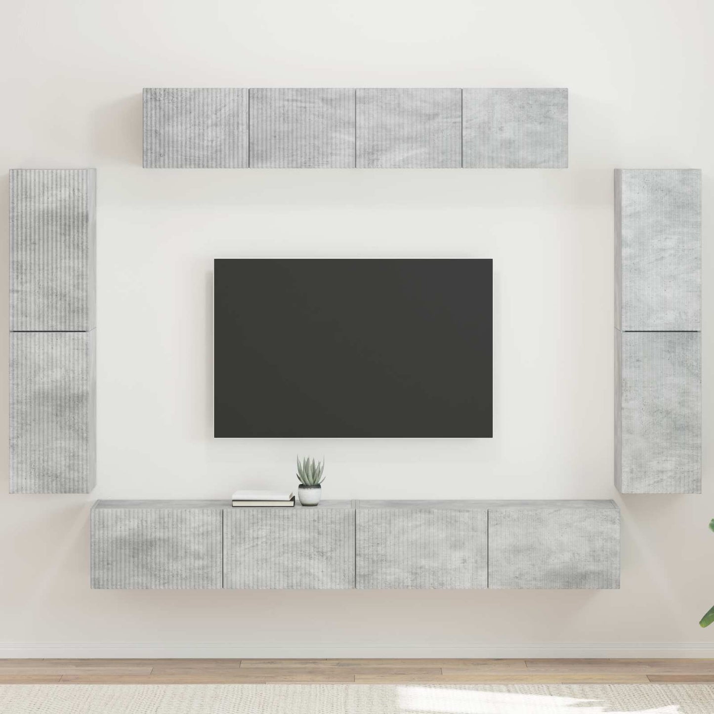 TV Cabinet 8 pcs Concrete Grey