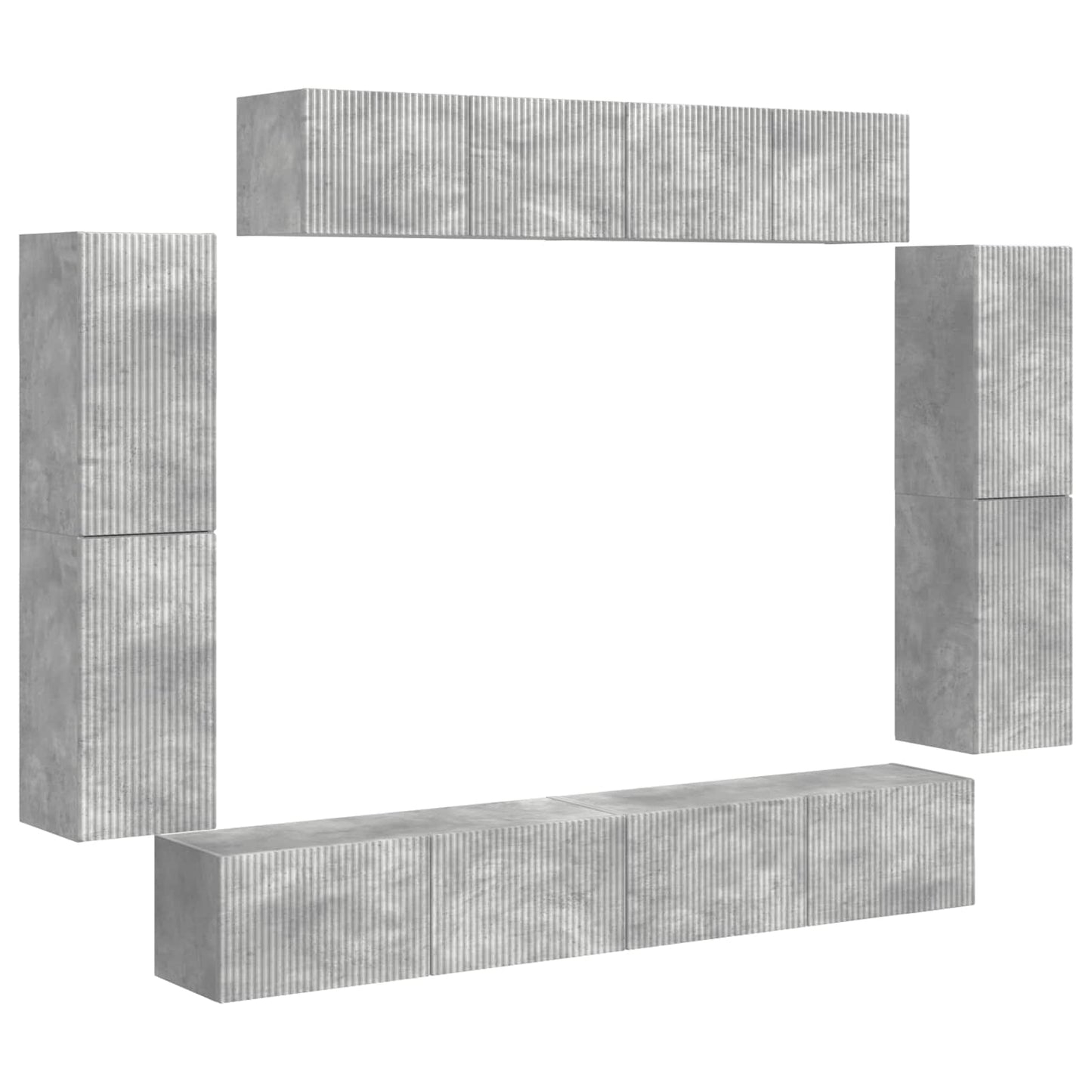 TV Cabinet 8 pcs Concrete Grey