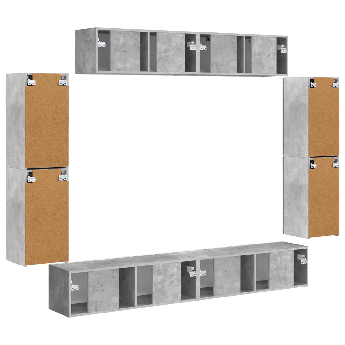 TV Cabinet 8 pcs Concrete Grey