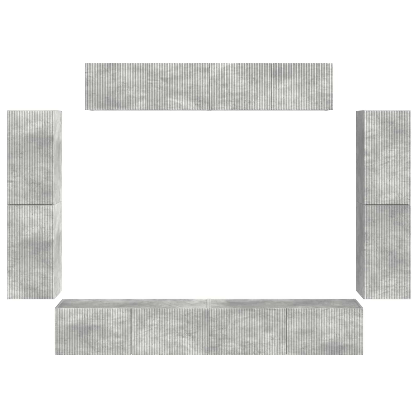 TV Cabinet 8 pcs Concrete Grey