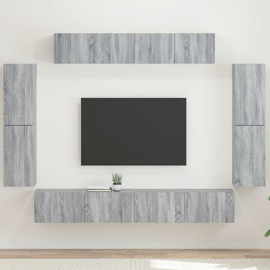 TV Cabinet 8 pcs Grey Sonoma