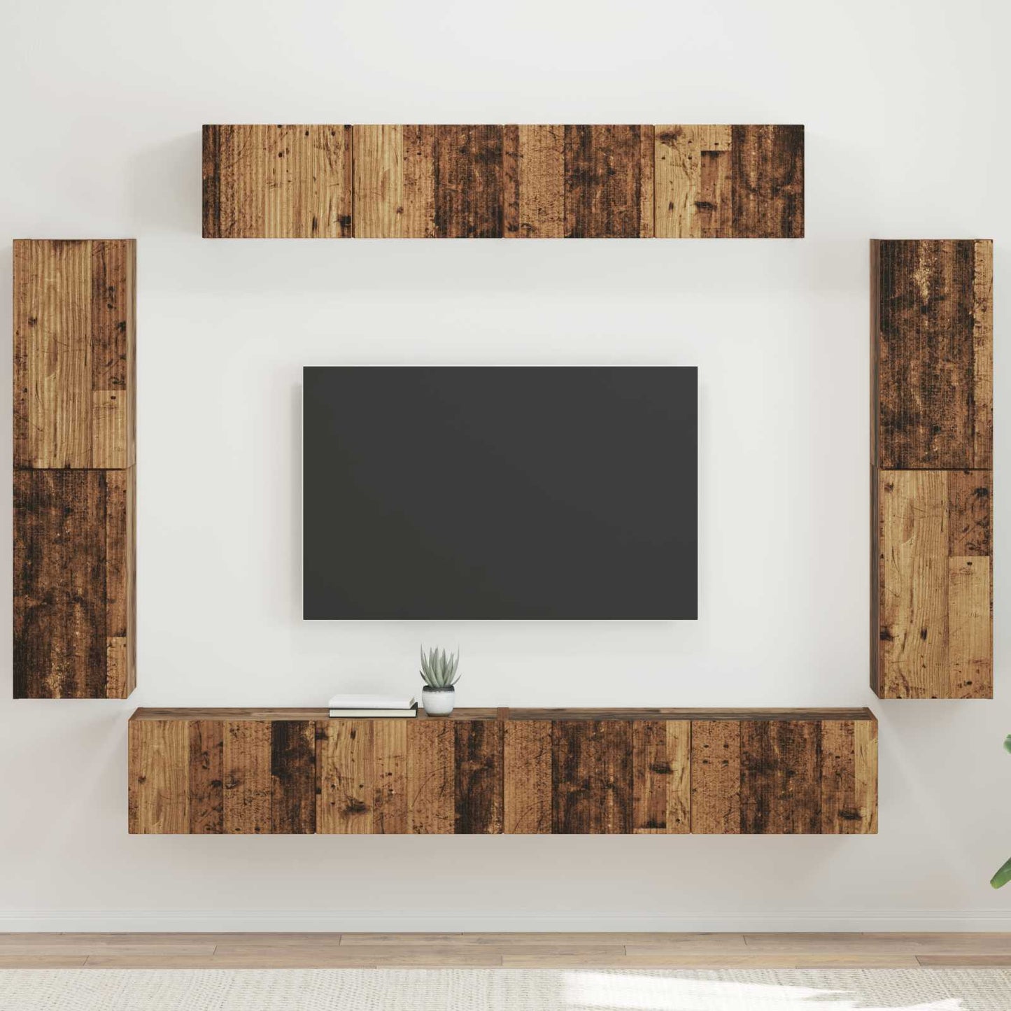 TV Cabinet 8 pcs Old Wood