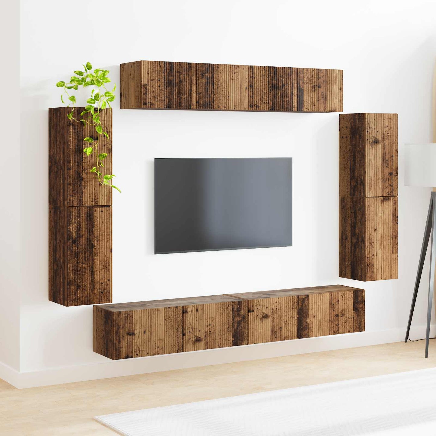 TV Cabinet 8 pcs Old Wood