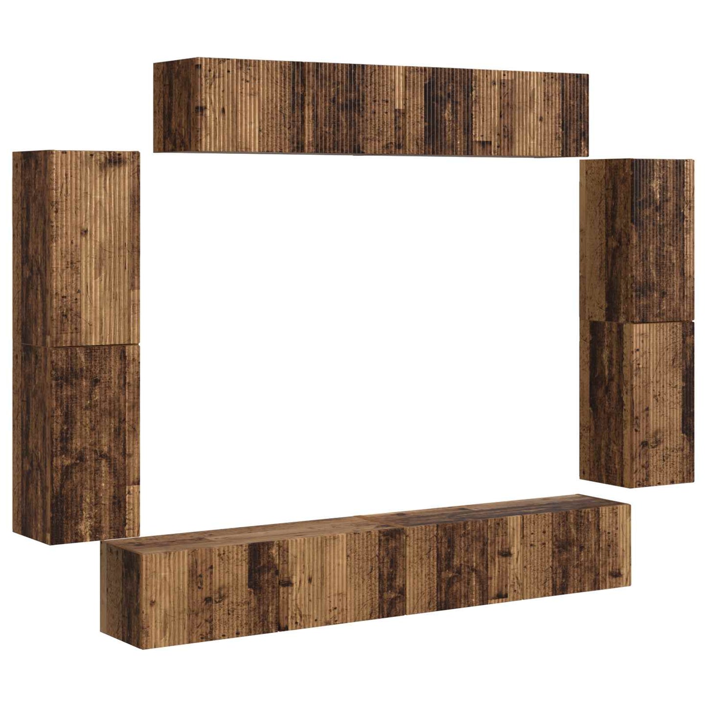 TV Cabinet 8 pcs Old Wood
