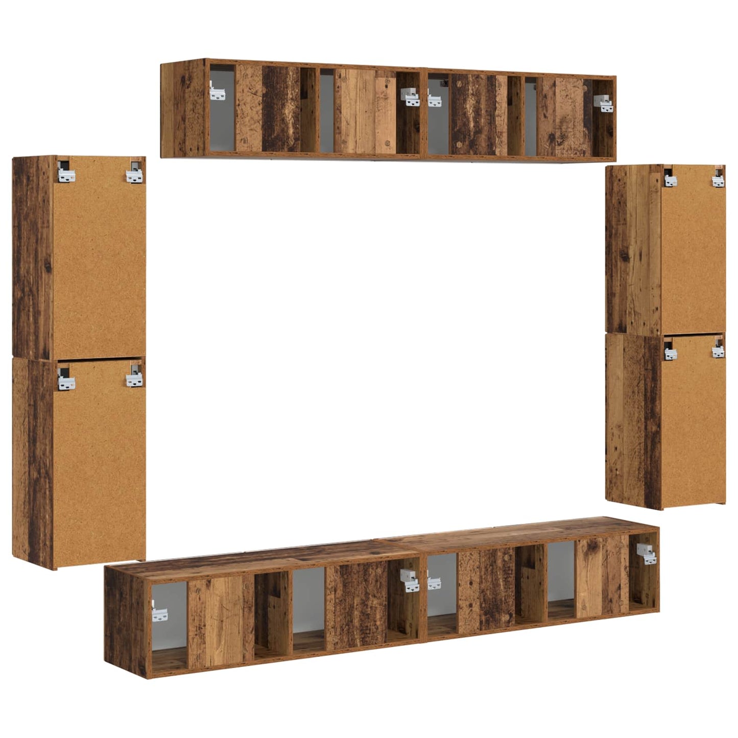 TV Cabinet 8 pcs Old Wood
