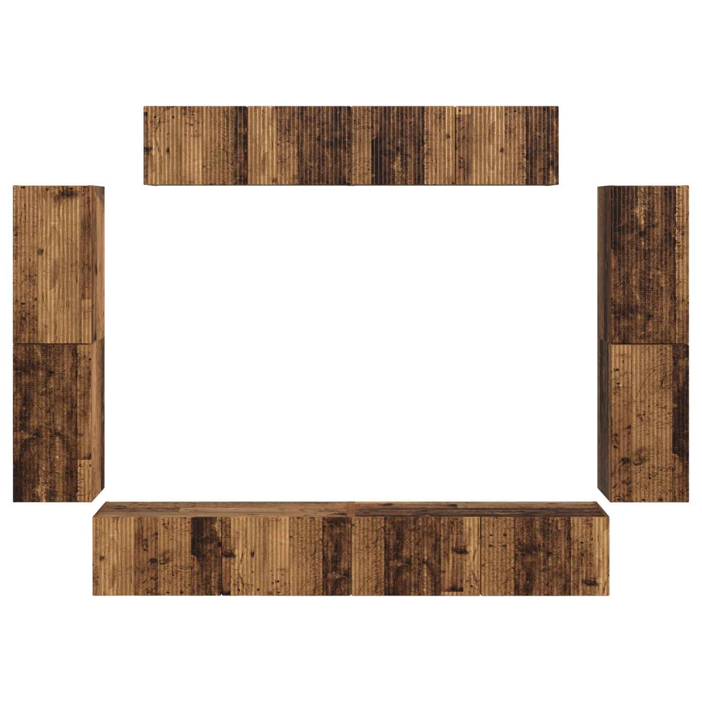 TV Cabinet 8 pcs Old Wood