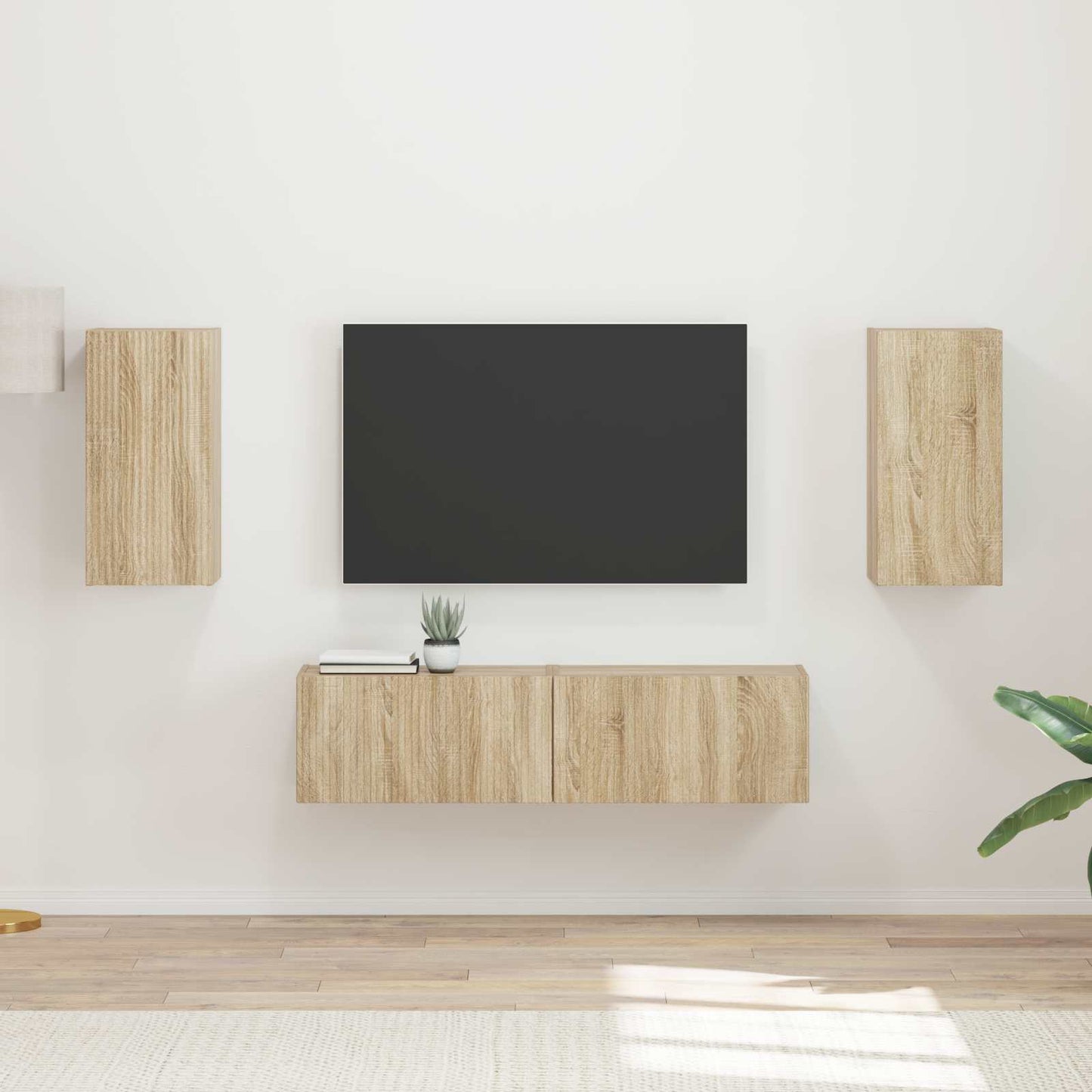 TV Cabinet Set 4 pcs Sonoma Oak Engineered Wood