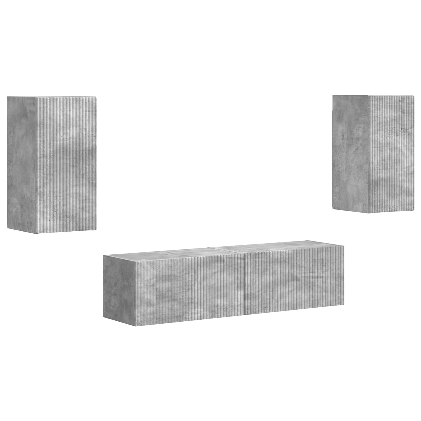 TV Cabinet Set 4 pcs Concrete Grey Engineered Wood