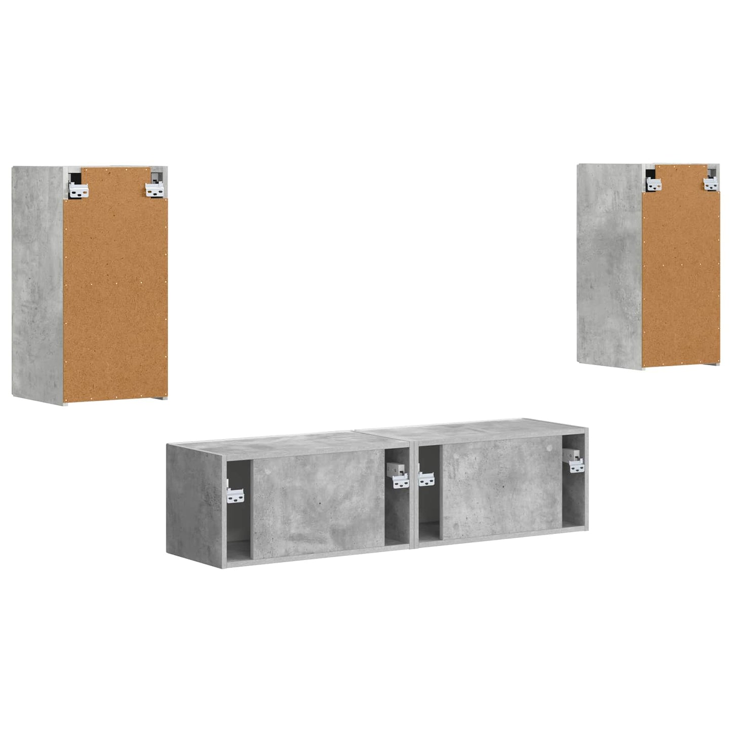 TV Cabinet Set 4 pcs Concrete Grey Engineered Wood