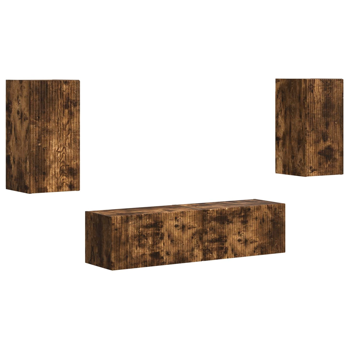TV Cabinet Set 4 pcs Smoked Oak Engineered Wood