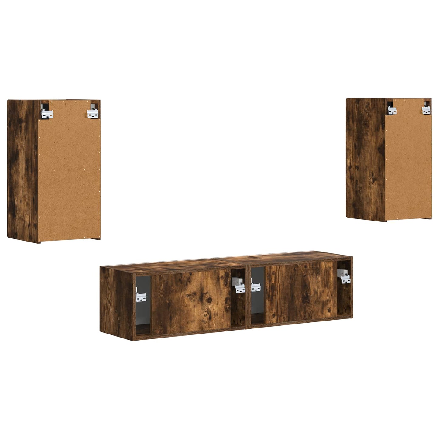 TV Cabinet Set 4 pcs Smoked Oak Engineered Wood