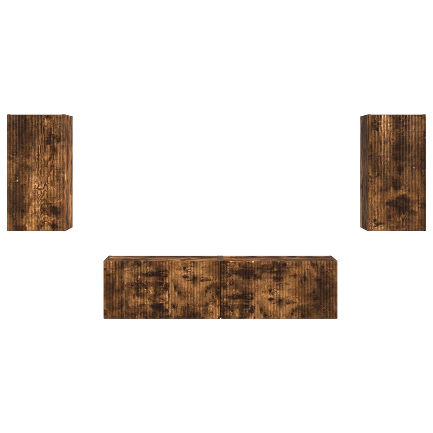 TV Cabinet Set 4 pcs Smoked Oak Engineered Wood