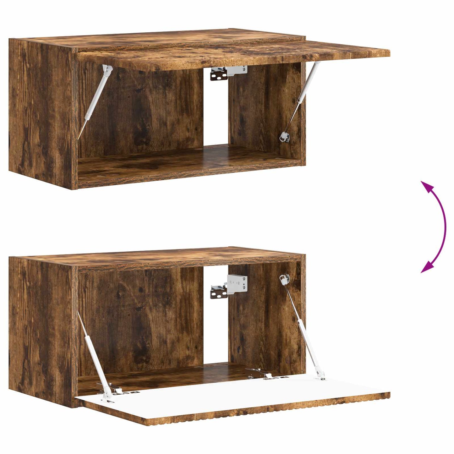 TV Cabinet Set 4 pcs Smoked Oak Engineered Wood