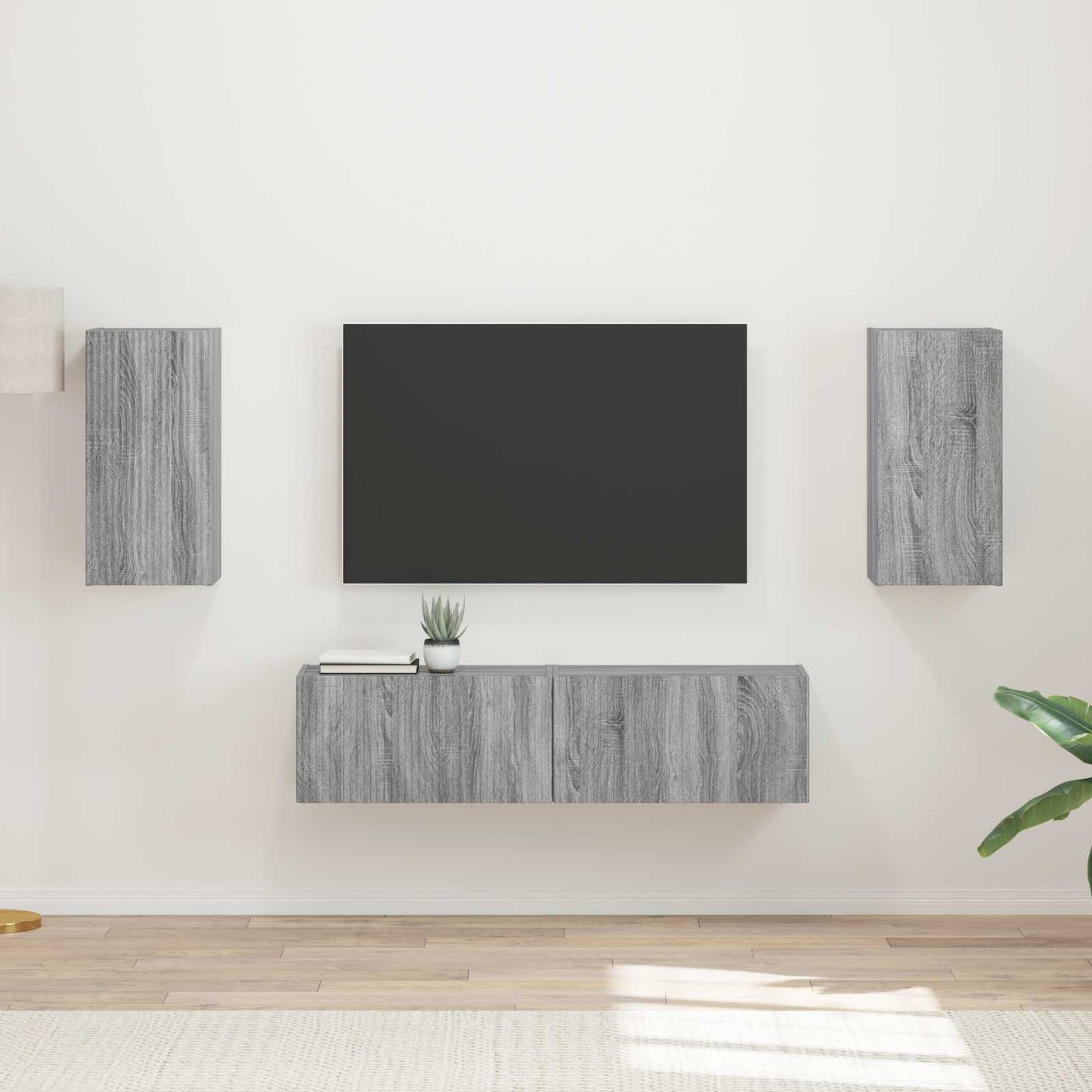 TV Cabinet Set 4 pcs Grey Sonoma Engineered Wood
