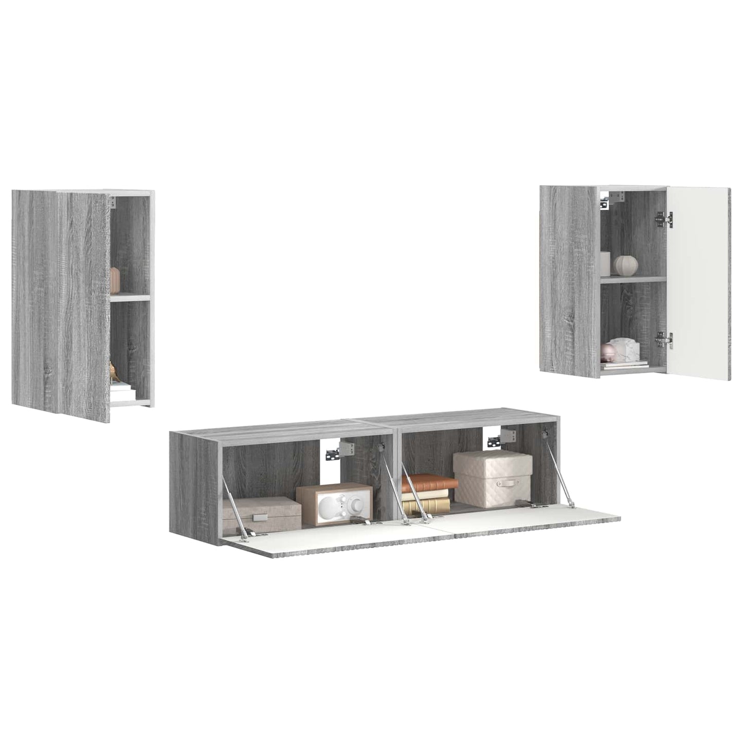 TV Cabinet Set 4 pcs Grey Sonoma Engineered Wood
