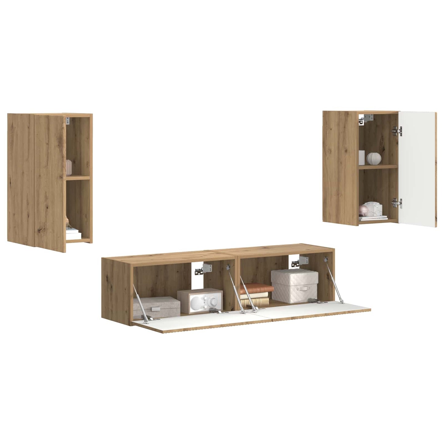 TV Cabinet Set 4 pcs Artisan Oak Engineered Wood