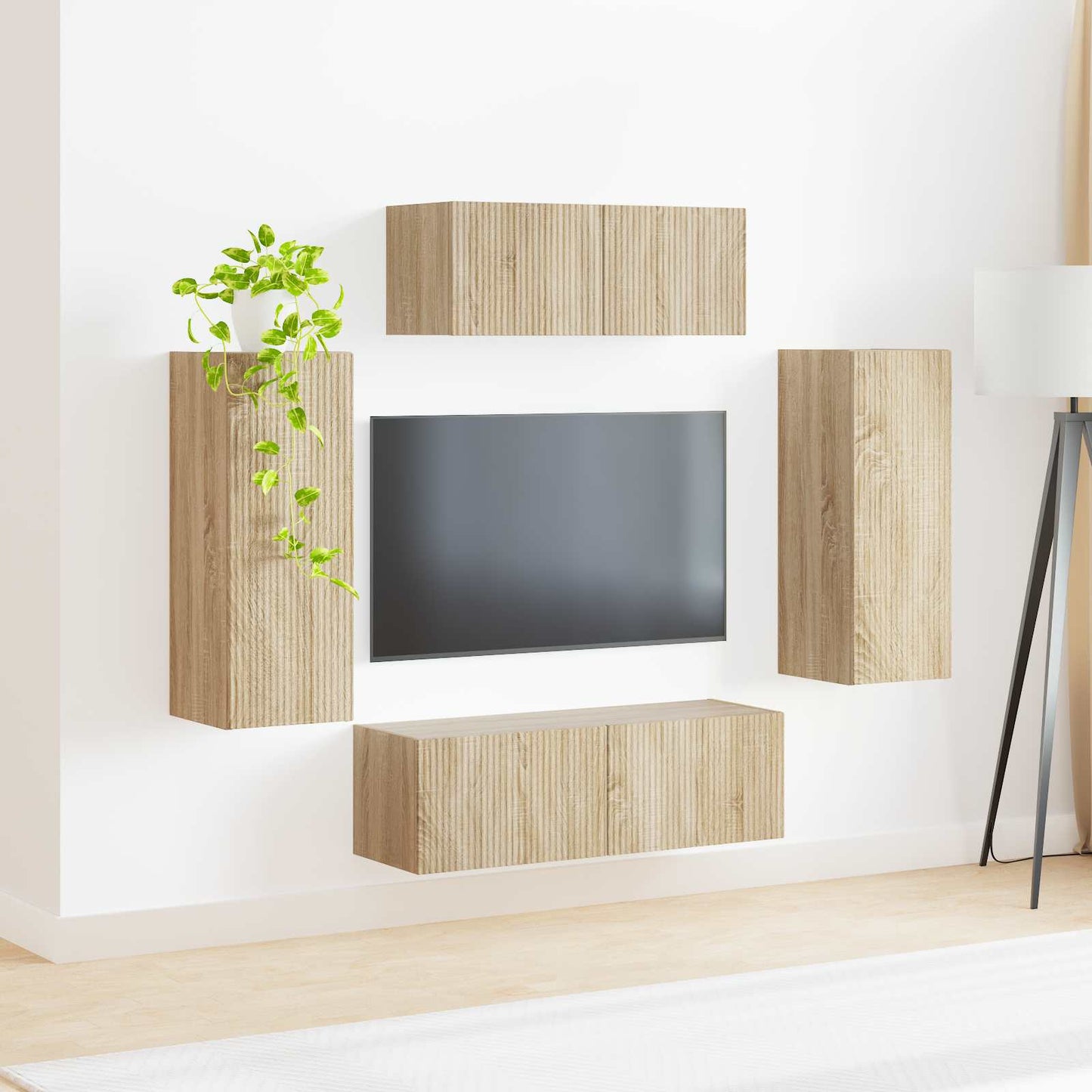 TV Cabinet Set 4 pcs Sonoma Oak Engineered Wood