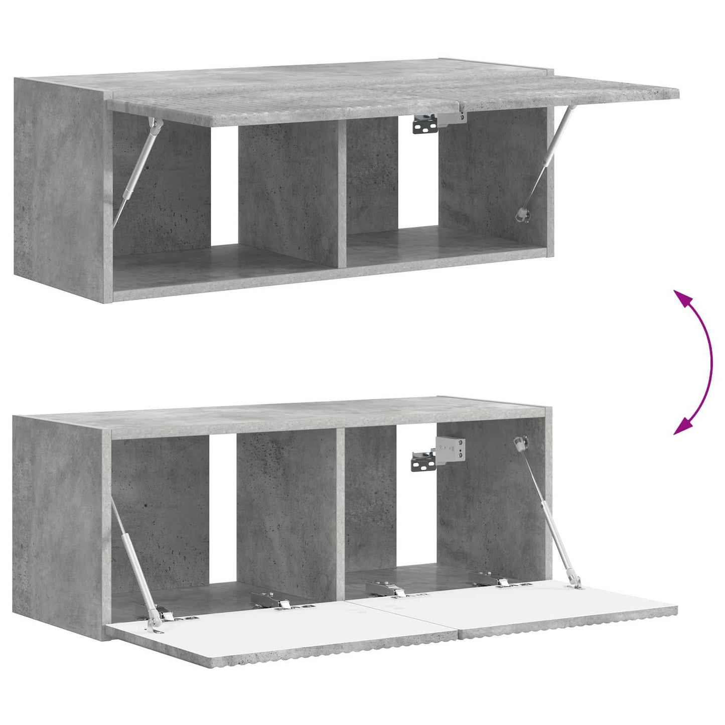 TV Cabinet Set 4 pcs Concrete Grey Engineered Wood