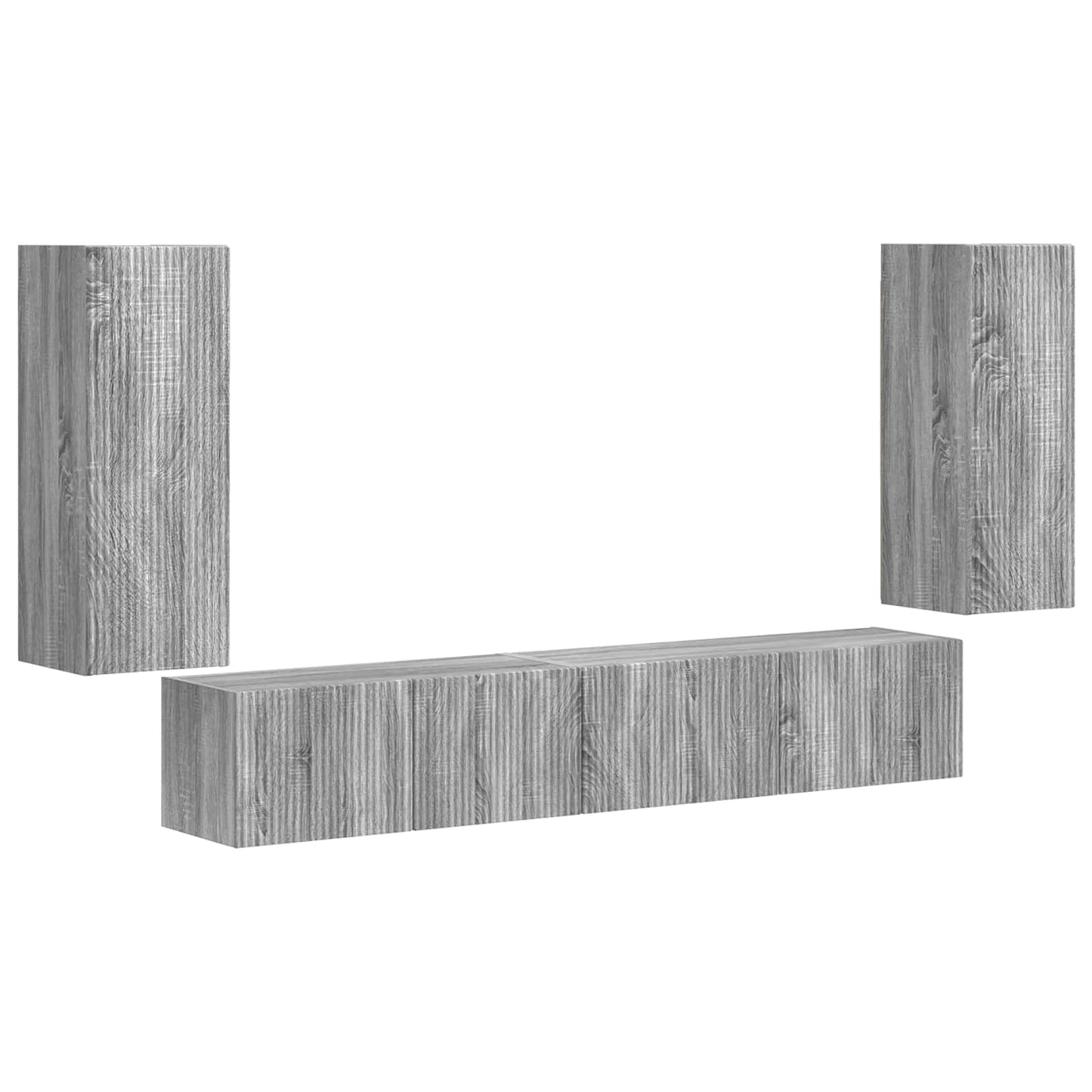 TV Cabinet Set 4 pcs Grey Sonoma Engineered Wood