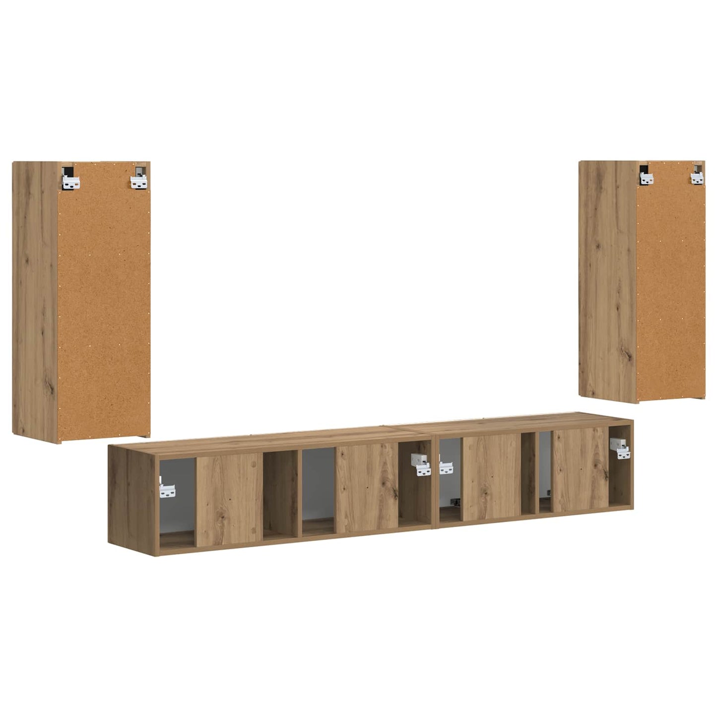 TV Cabinet Set 4 pcs Artisan Oak Engineered Wood