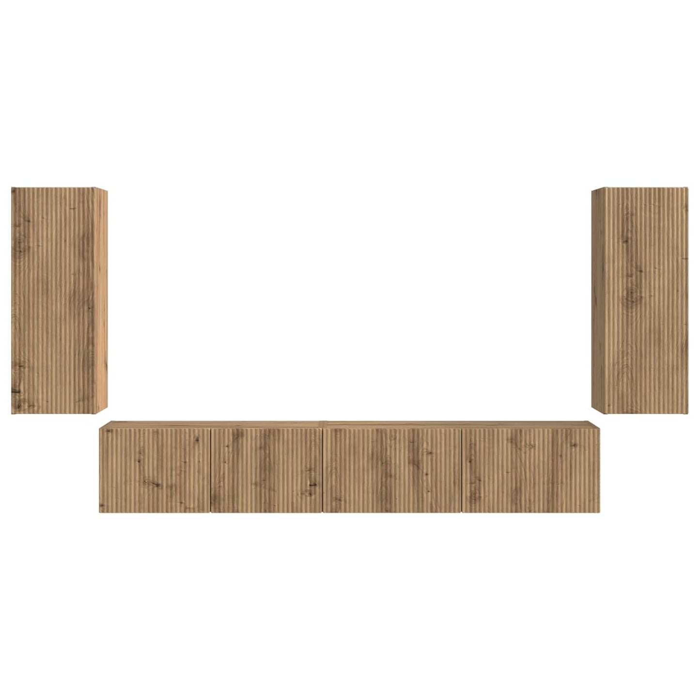 TV Cabinet Set 4 pcs Artisan Oak Engineered Wood