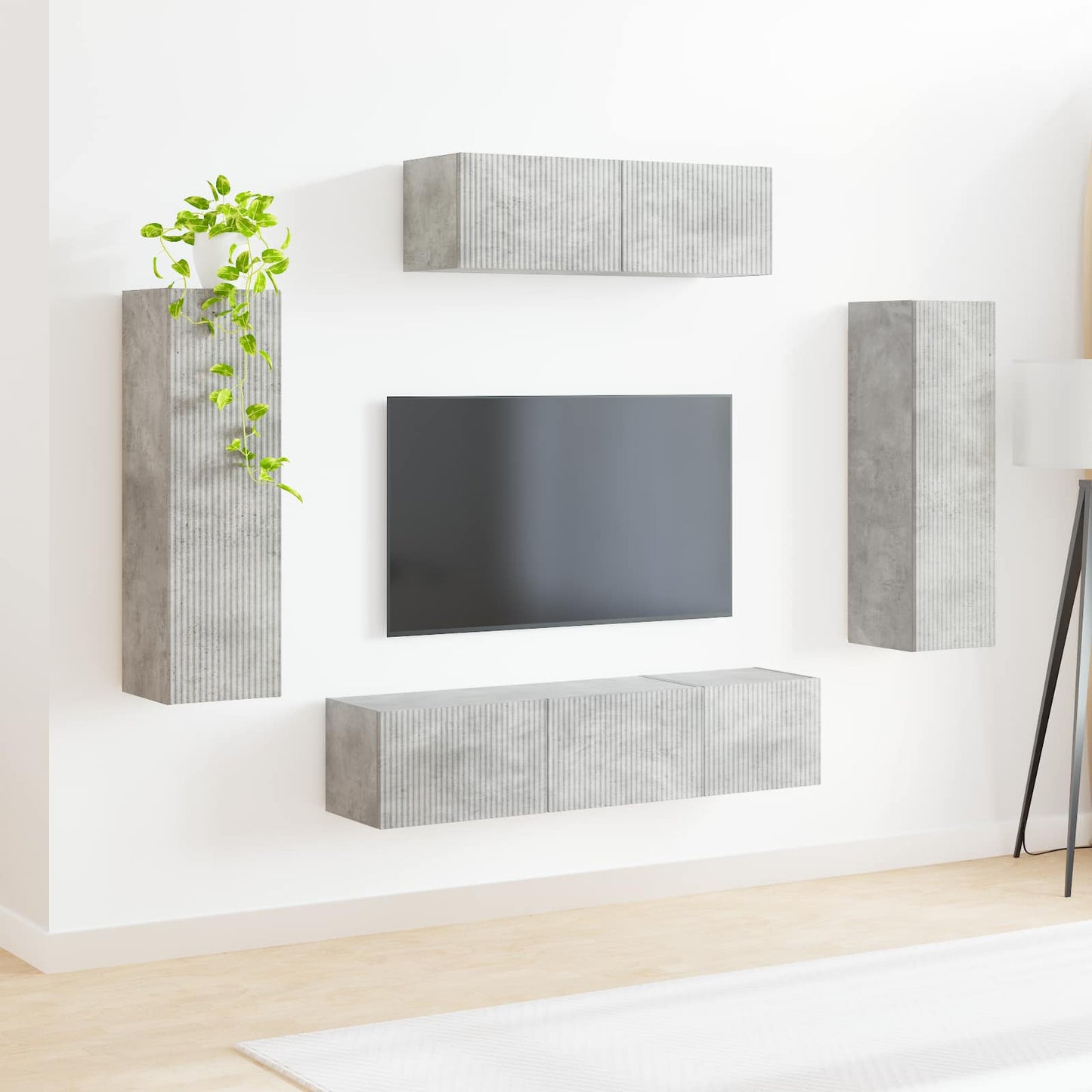 TV Cabinet 5 pcs Concrete Grey