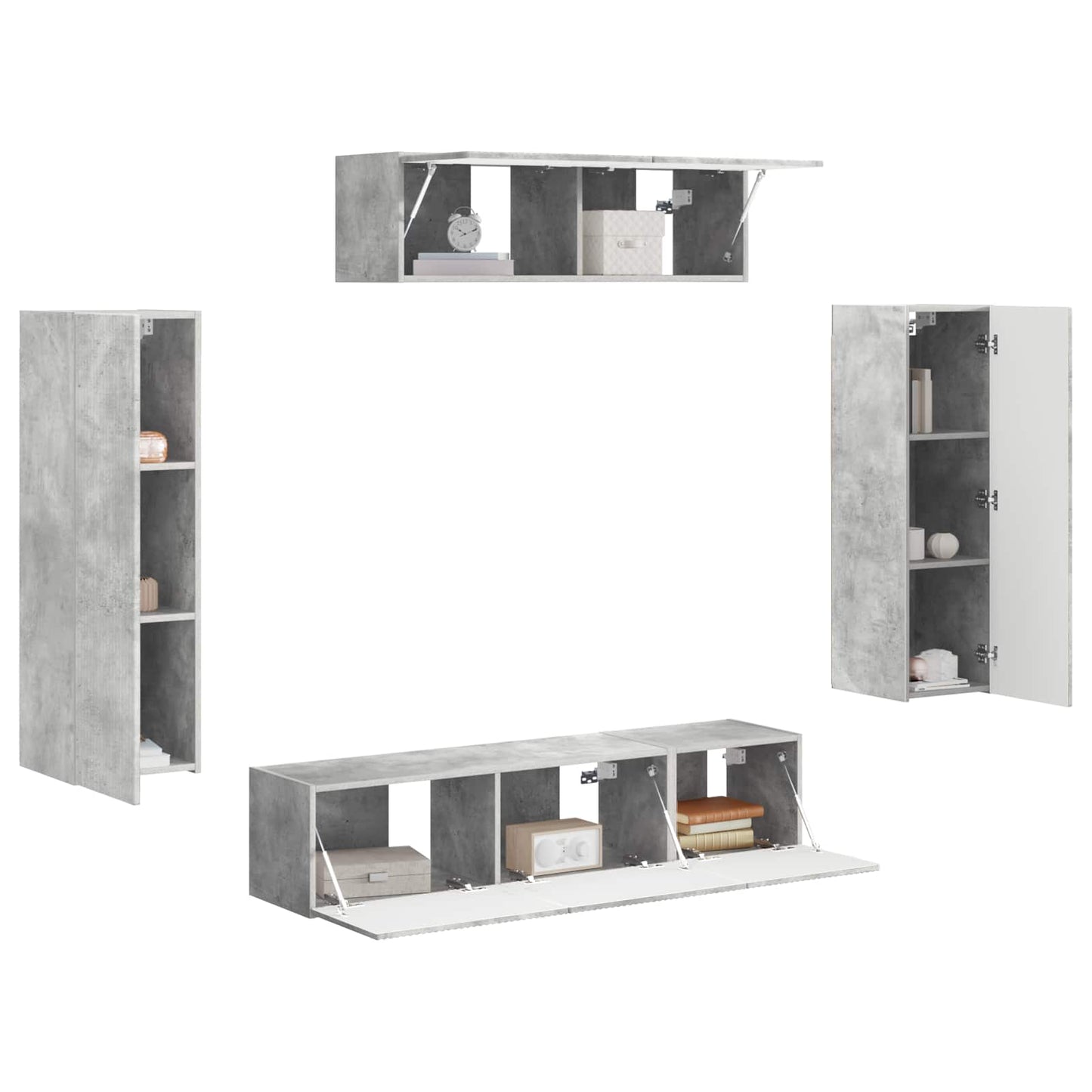 TV Cabinet 5 pcs Concrete Grey