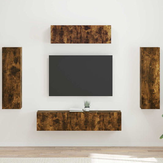 TV Cabinet 5 pcs Smoked Oak