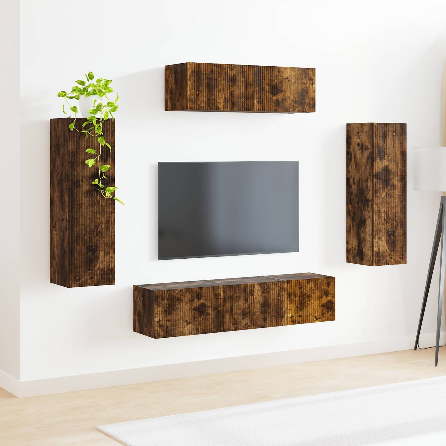 TV Cabinet 5 pcs Smoked Oak