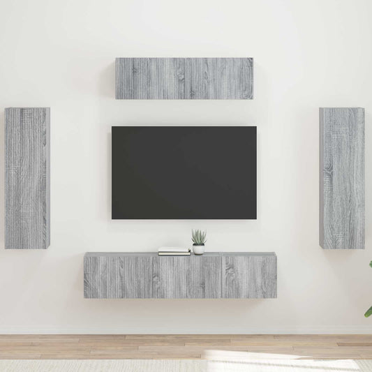 TV Cabinet 5 pcs Grey Sonoma
