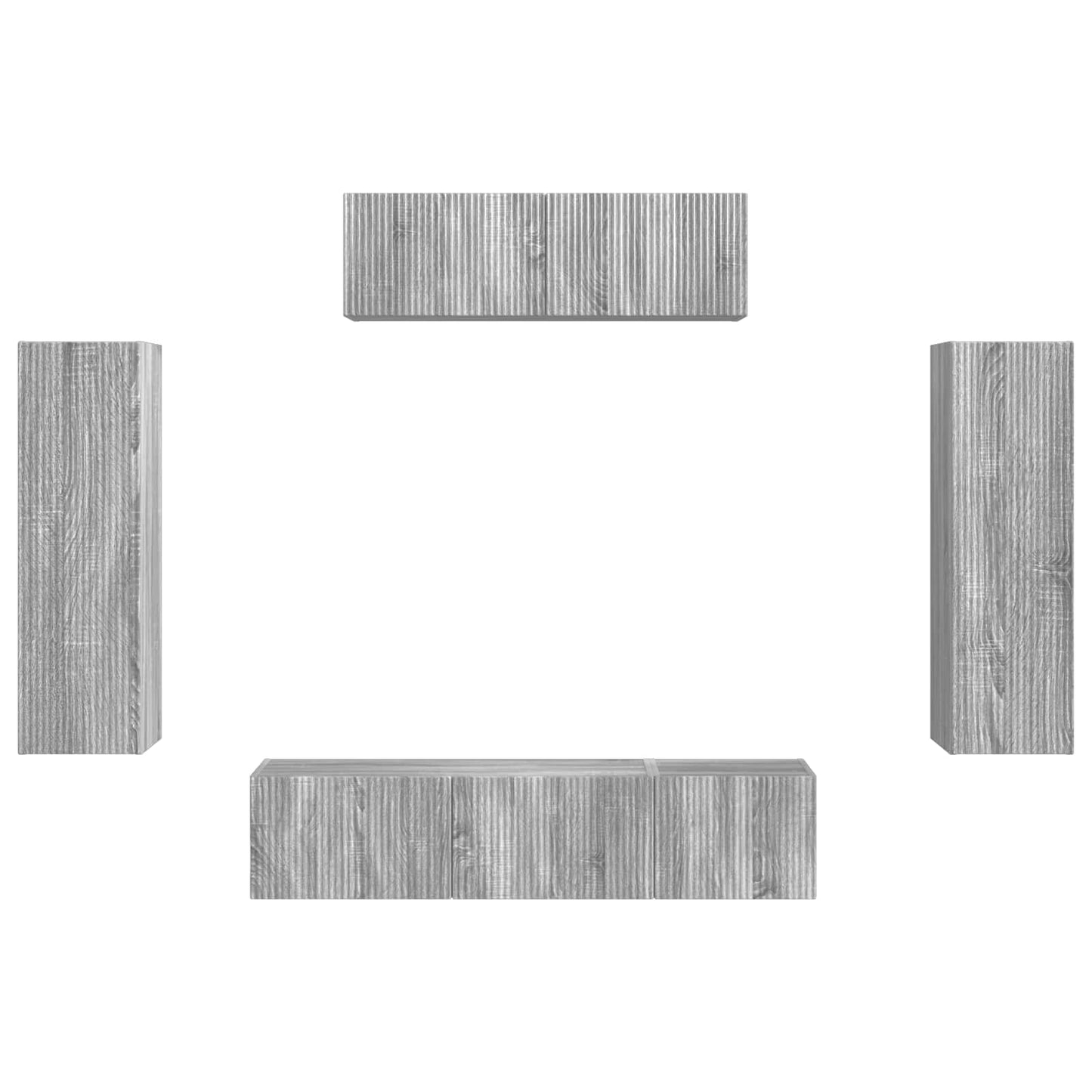 TV Cabinet 5 pcs Grey Sonoma