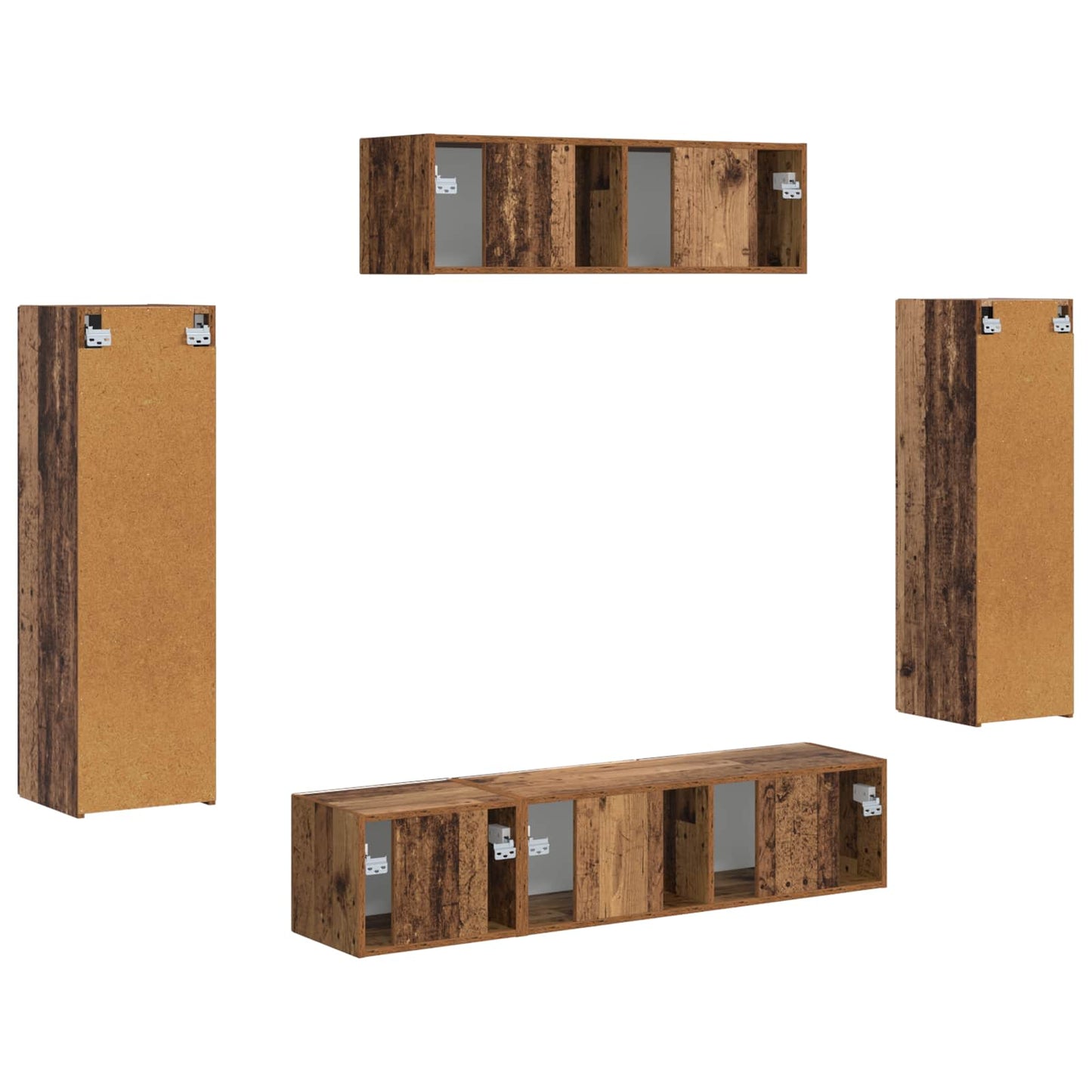 TV Cabinet 5 pcs Old Wood