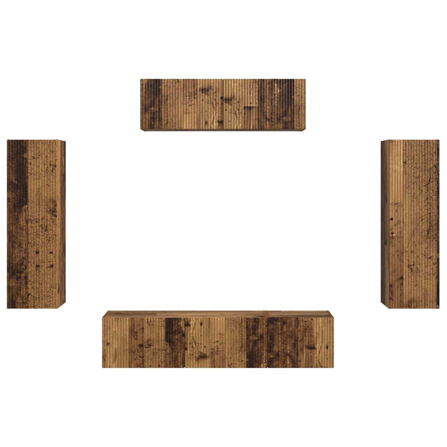 TV Cabinet 5 pcs Old Wood