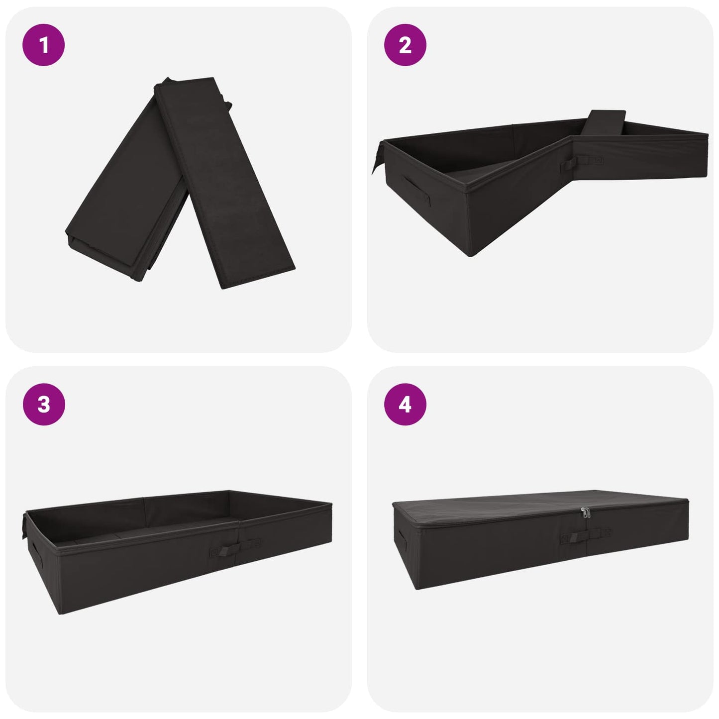 Storage Box 24 pcs Anthracite 90 x 48 x 15 cm Non-woven fabric