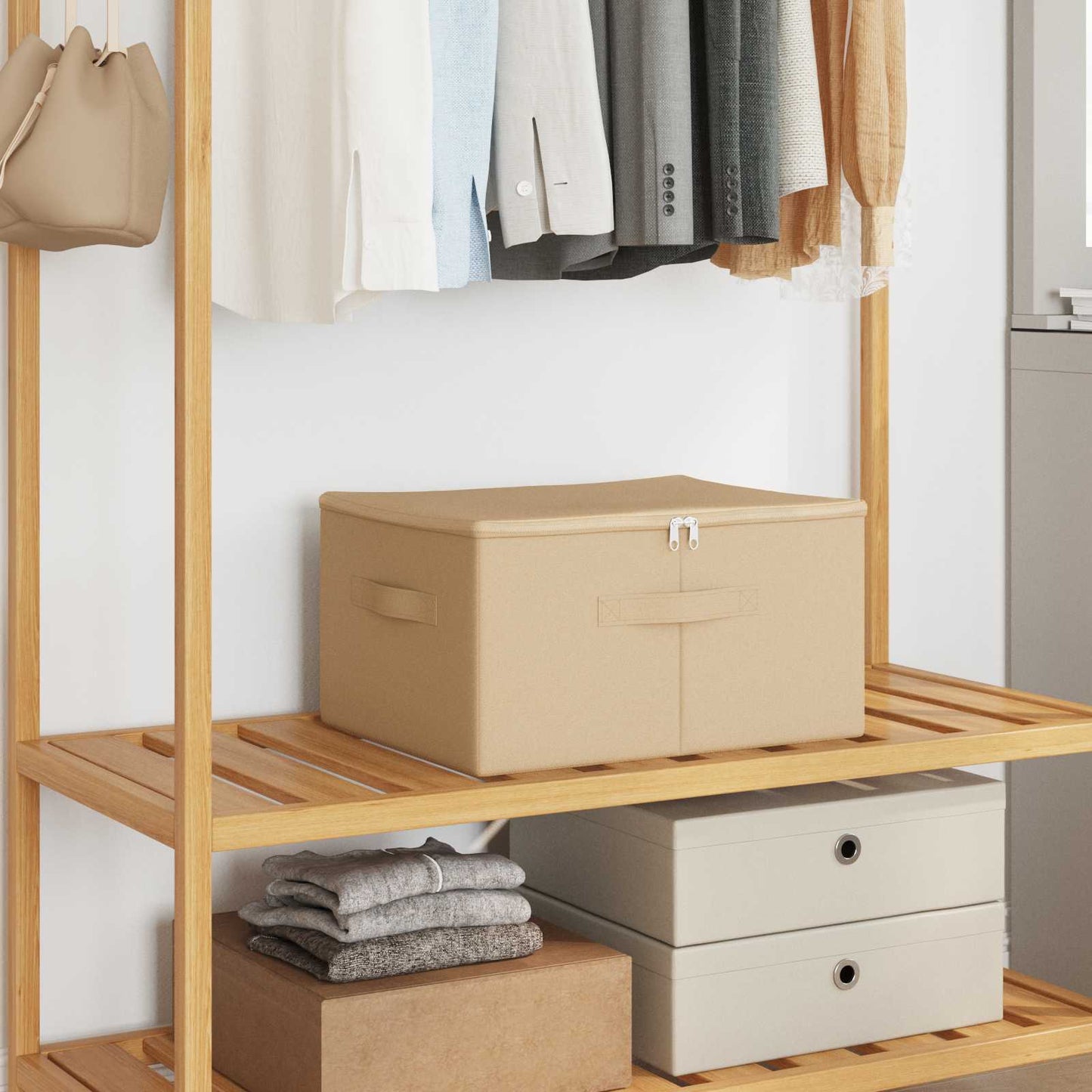 Storage Box 24 pcs Cream 43 x 34 x 23 cm Non-woven fabric