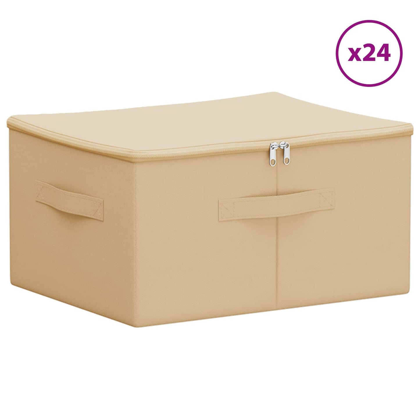 Storage Box 24 pcs Cream 43 x 34 x 23 cm Non-woven fabric